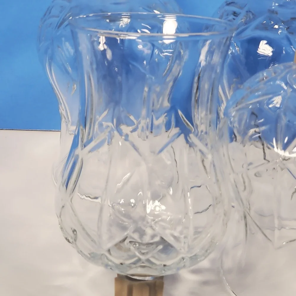 Vintage Votive Cups Ridged Glass Peg Candles Home Interiors Quantity of 4 -B14